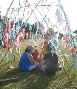 A ribbon tipi